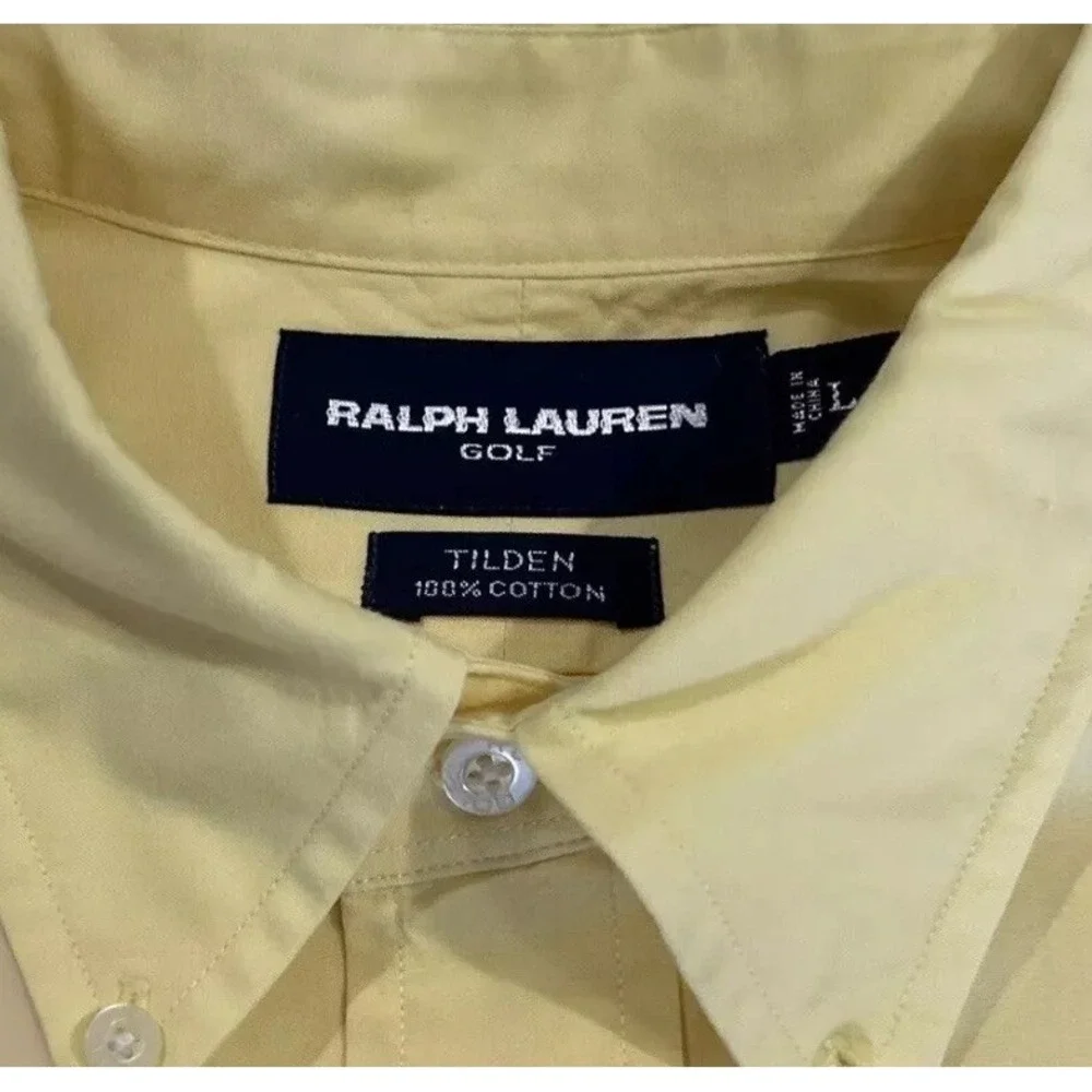 Mens‎ Ralph Lauren Golf Tilden Button Down Shirt Tilden Crest Sz Large/XL